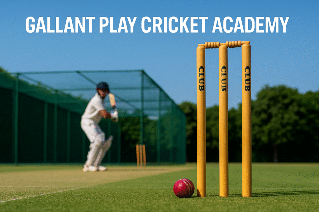 Gallant Play Cricket Academy practice nets with batsman and stumps