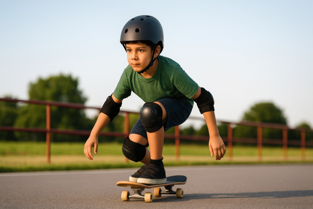 Boy skateboarding at Rohini Skating Club outdoor track